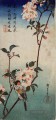 Kleiner Vogel auf einem Zweig von Kaidozakura 1838 Utagawa Hiroshige Ukiyoe